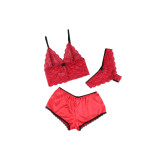 Subblime - 953898 Nachthemd + Höschen Aus Seide Und Spitze Rot S/M