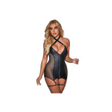 Subblime - 954451 Vestido Sexy De Rejilla Cuero Negro L/Xl |
