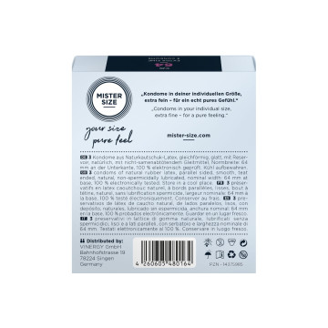 MISTER SIZE - PRÉSERVATIFS TAILLE XXL 64 MM (3 UNITÉS) - Boîtes de 3