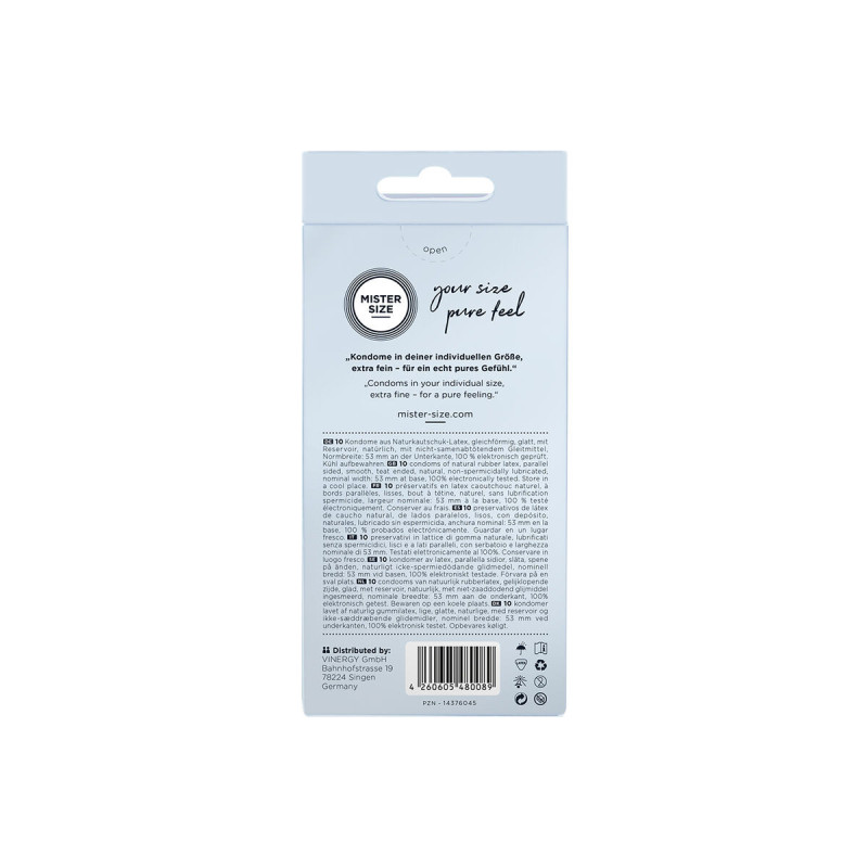 MISTER SIZE - CONDOM SIZE M 53 MM (10 UNITS) - Boxes of 4 to 24
