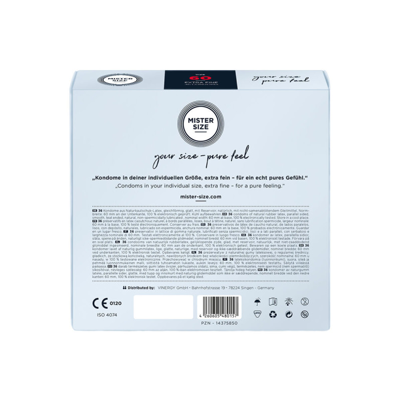 Mister Size - Kondomgrösse Xl 60 Mm (36 Einheiten) | Vybes.it