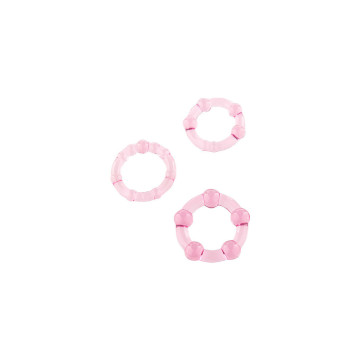 SEVEN CREATIONS - SET AUS DREI ROSA PENISRINGEN - Peniszubehör