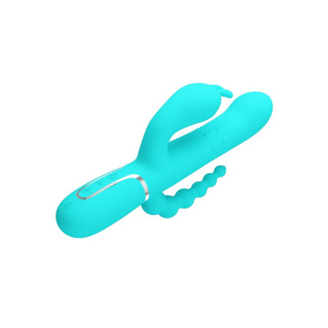 Pretty Love - Cammy Triple Vibrador Rabbit Multifunción 4 En 1 Azul