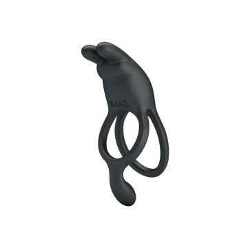 Pretty Love - Seth Doble Anillo Vibrador Rabbit 7 Vibraciones Negro