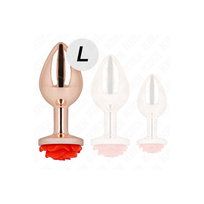 KINK - ROSA GOLDENER ANALSTECKER MIT ROTER ROSE L - KINK PLEASURE PLU…