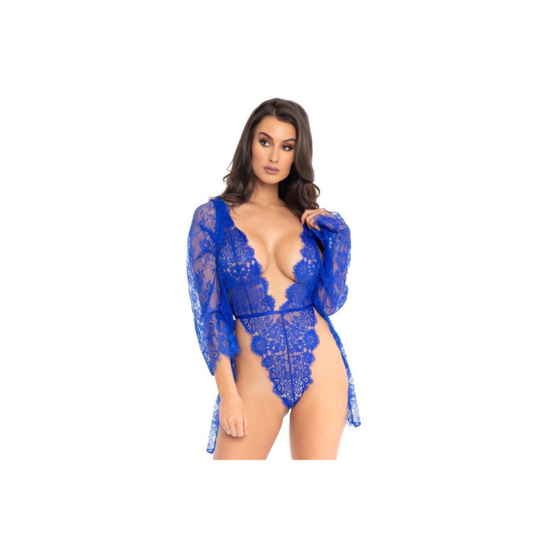 Leg Avenue - Set Con Teddy Y Bata Azul S | Vybes.it