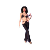 Chilirose - Cr 4851 Set Top Negro Y Leggins Con Complementos