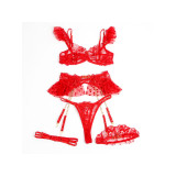 Subblime - 957506 Conjunto Sujetador Y Liga De Encaje Rojo S/M |
