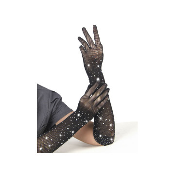 SUBBLIME - 957469SHINE TRANSPARENT GLOVES BLACK S/M - SUBBLIME ACCESO…