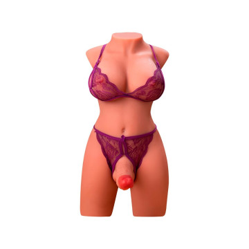 XISE - MIAH LADY BOY TORSO FEMENINO CON DILDO CON VIBRACIÓN Y THRUSTING 55 CM