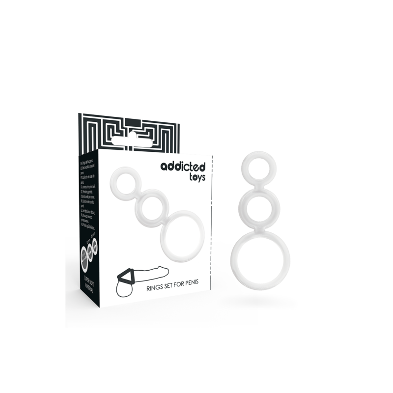 ADDICTED TOYS - SET DI ANELLI PER PENE TRASPARENTE - Cockring senza v…