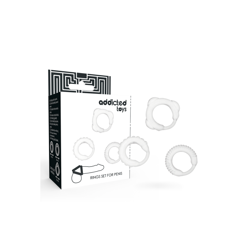 ADDICTED TOYS - C-RING-SET KLAR - Cockringe ohne Vibration