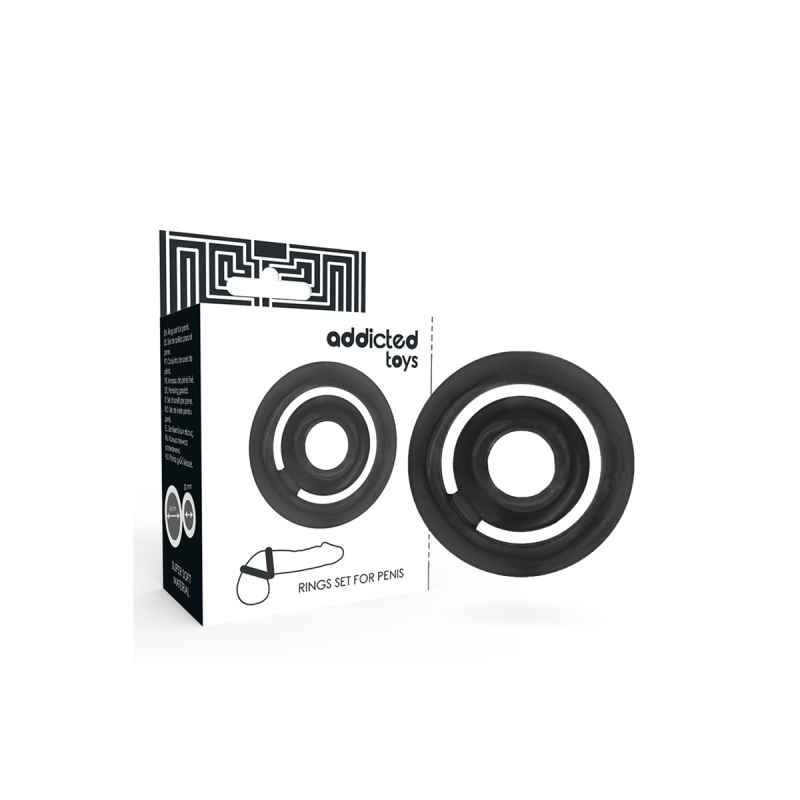 ADDICTED TOYS - POTENZ- C-RING PÉNIS NOIR - Cockrings sans vibration
