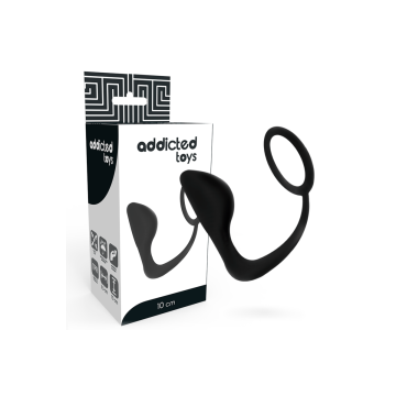 Addicted Toys - Plug Anal Avec Anneau Pénis Noir | Vybes.it