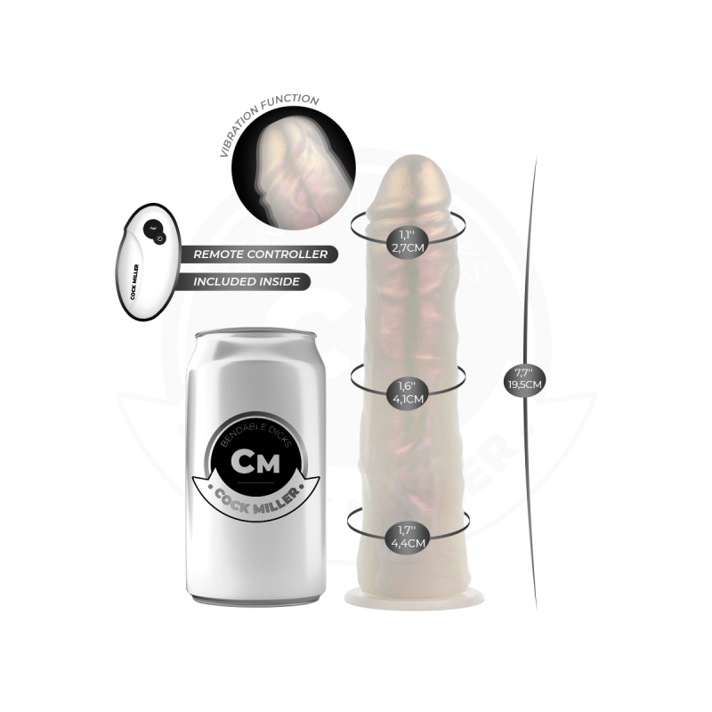 COCK MILLER - DILDO WITH SUCTION CUP, LIGHTS AND VIBRATION WITH REMOT…