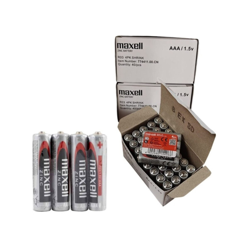 MAXELL - BATTERIE AU MANGANÈSE AAA R03 RÉTRACTABLE*4 - Piles alcalines
