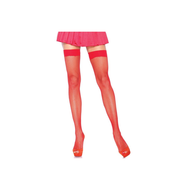 LEG AVENUE - NYLON-FISCHNETZ-OBERTEILHÖHE ROT - LEG AVENUE HOSIERY -…