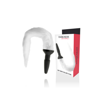 Darkness - Plug Anal Silicona Con Cola Blanca | Vybes.it