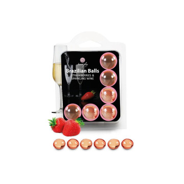 SECRETPLAY - SET 6 BRAZILIANS BALLS STRAWBERRIES WITH CAVA - SECRETPL…