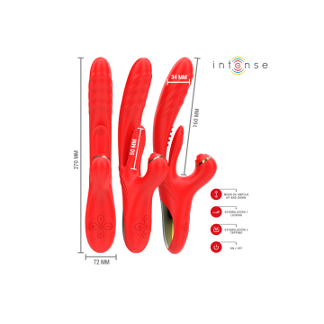 Intense - Rosalia Vibrador Multifunción 3 En 1 Rojo | Vybes.it