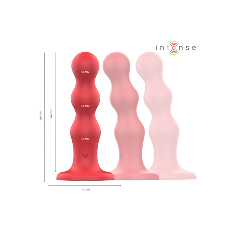 Intense - Cody Vibrateur Avec Ventouse Télécommande Rouge | Vybes.it