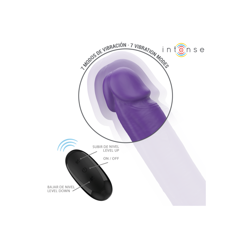 Intense - Gunter Dildo Double Vibrateur 40 Cm Violet Télécommande |