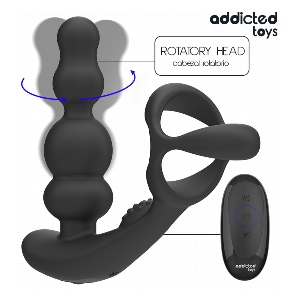 ADDICTED TOYS - MASSAGGIATORE PROSTATICO ROTANTE CON TELECOMANDO
