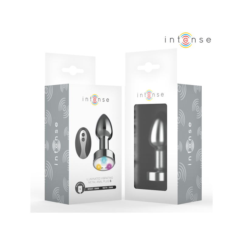 Intense - Plug Anal Talla S De Metal Vibrador Con Luces Led