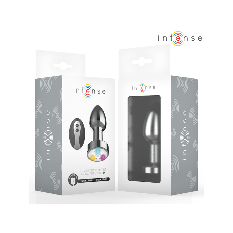 Intense - Plug Anal Vibrant En Métal Avec Lumières Led Et