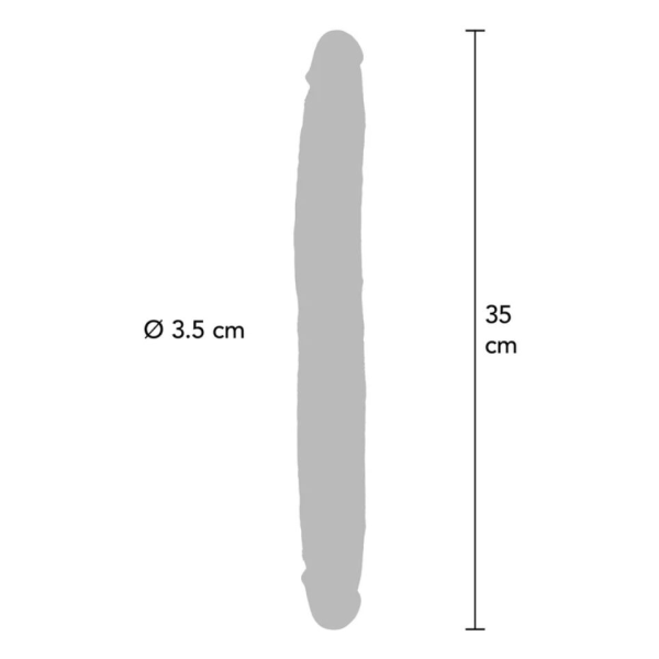 GET REAL - GODEMICHET EN SILICONE À DOUBLE EXTRÉMITÉ CARAMEL 35 CM