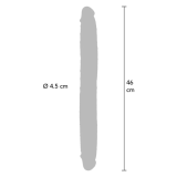 GET REAL - DILDO IN SILICONE A DOPPIA ESTREMITÀ CARAMELLO 46 CM