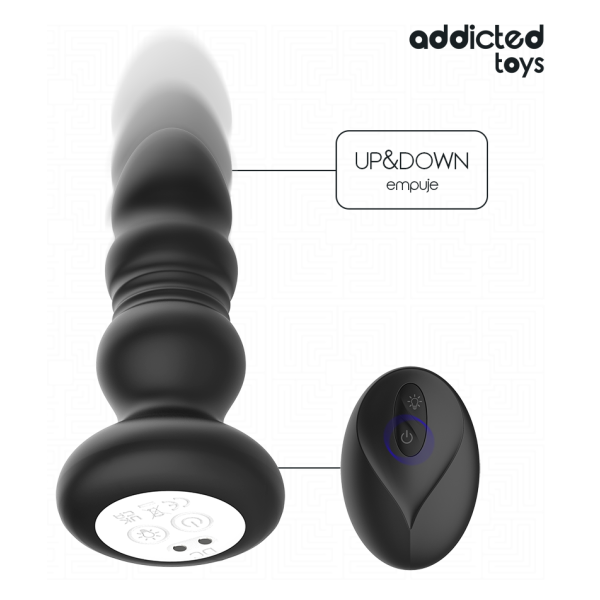 ADDICTED TOYS - PLUG ANAL ROTATIF ET VIBRANT, TÉLÉCOMMANDE AVEC LUMIÈRE LED