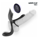 ADDICTED TOYS - ANNEAU DOUBLE PÉNIS AVEC STIMULATEUR CLITORIAL