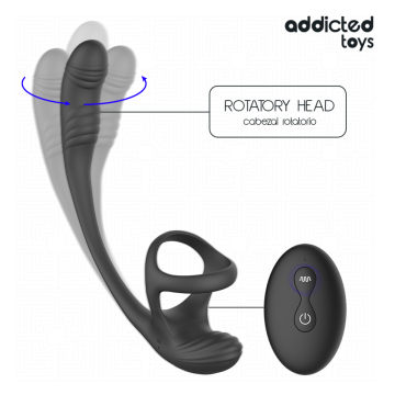 ADDICTED TOYS - PLUG ANALE CON VIBRAZIONE E OSCILLAZIONE A 360º E STIMOLATORE DEI TESTICOLI