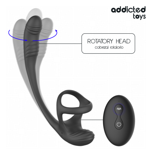 ADDICTED TOYS - PLUG ANALE CON VIBRAZIONE E OSCILLAZIONE A 360º E STIMOLATORE DEI TESTICOLI