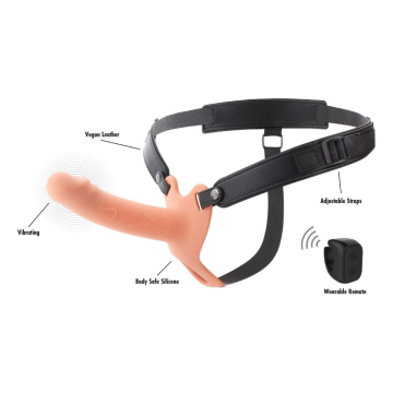 HIDDEN DESIRE - INFERNO STRAP-ON FUNDA PARA PENE CON VIBRACIÓN 16 CM