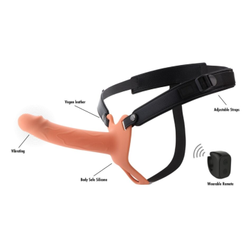 HIDDEN DESIRE - INFERNO STRAP-ON FUNDA PARA PENE CON VIBRACIÓN 18 CM