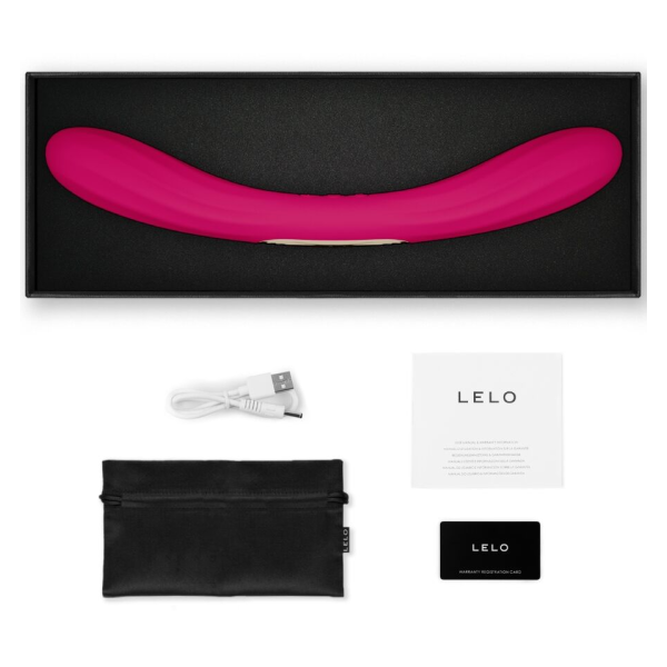 LELO - BOOMERANG VIBRATEUR À DOUBLE EXTRÉMITÉ CERISE