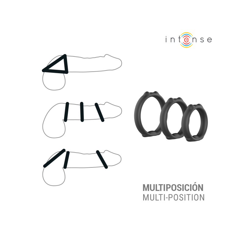 INTENSE - PETER SET OF 3 PENIS RINGS MODEL 9 - INTENSE FOR HIM - Cock…