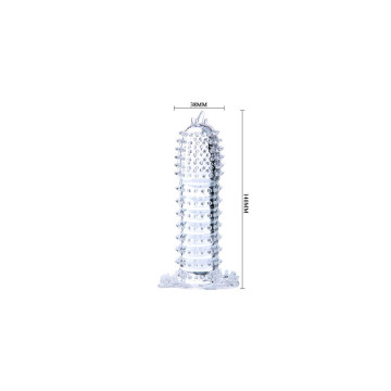 Baile - Funda Para Pene Con Puntos Estimulantes Transparente 14 Cm