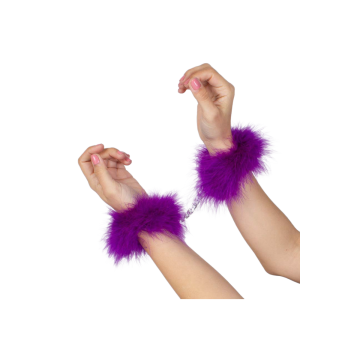 SECRETPLAY - PURPLE MARABOU HANDCUFFS - SECRETPLAY 100% FETISH