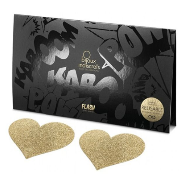 BIJOUX INDISCRETS - CACHE-METONS FLASH COEUR D'OR