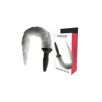 Darkness - Plug Anal Silicona Con Cola Gris | Vybes.it