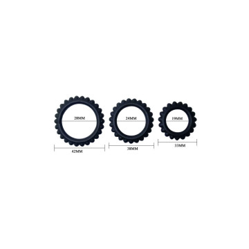 Baile - Titan Set 3 Pcs Cock Ring Noir 2.8 + 2.4 + 1.9 Cm | Vybes.it