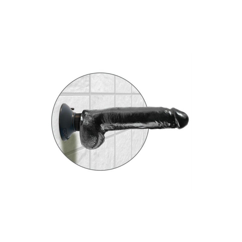 King Cock - Dildo Vibrador Con Testículos 23 Cm Negro | Vybes.it