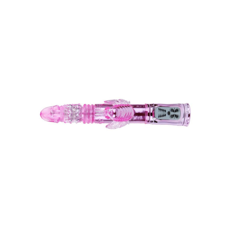 Baile - Vibrador Recargable Con Rotacion Y Estimulador Throbbing