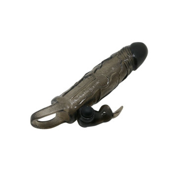 Baile - Brave Man Funda Realística Pene Con Rabbit 16.5 Cm Negro |