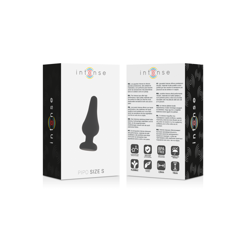 INTENSE - ANALPLUG PIPO S SCHWARZES SILIKON 9,8 CM - INTENSE ANAL TOY…