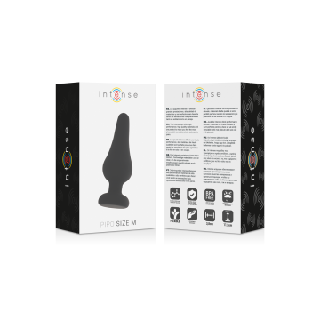 INTENSE - PLUG ANAL PIPO M SILICONE NOIR 11 CM - INTENSE ANAL TOYS -…