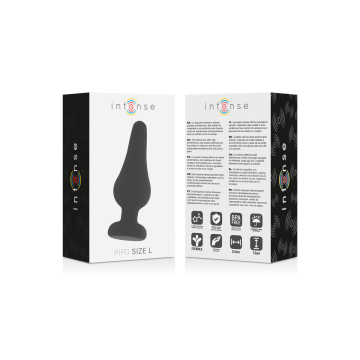 Intense - Anal Plug Pipo L Silicone Negro 13 Cm | Vybes.it